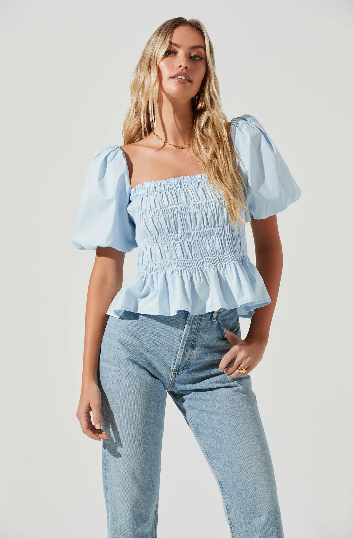 Savina Bubble Sleeve Top | ASTR The Label (US)