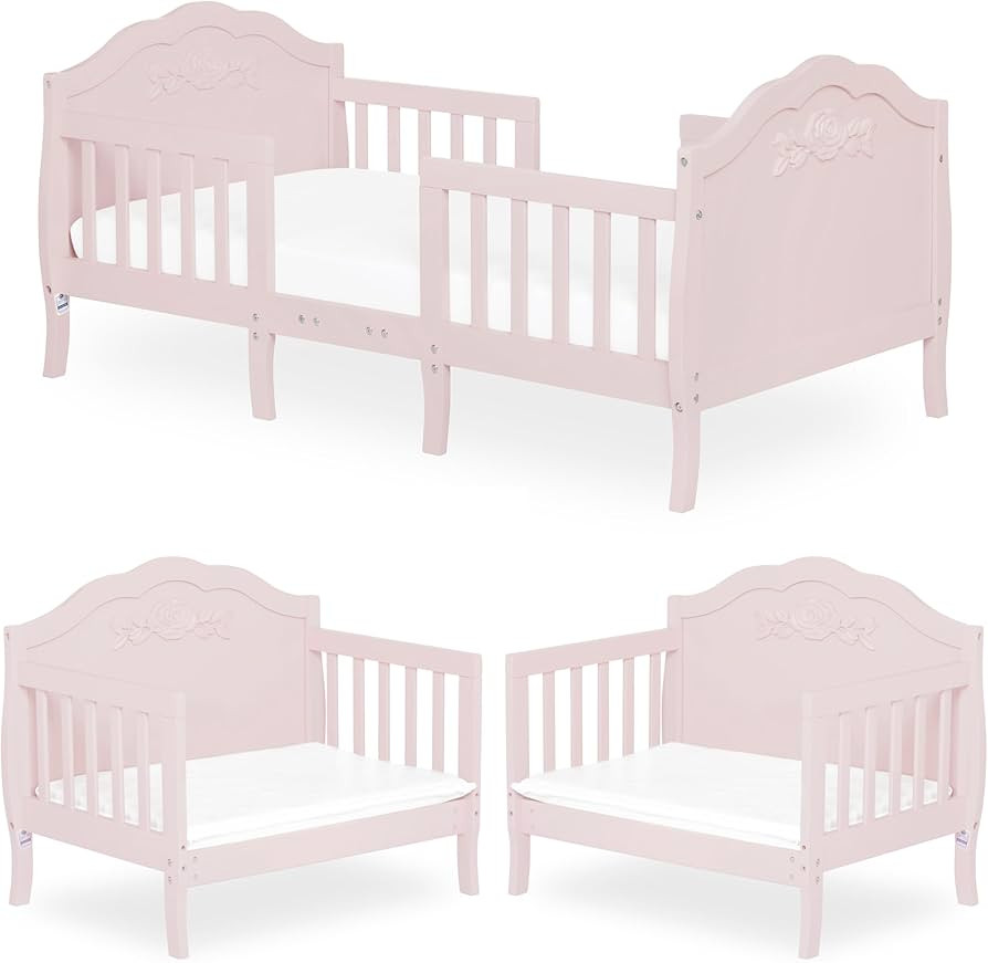 Rose 3-in-1 Convertible Toddler Bed in Blush Pink, Greenguard Gold Certified, JPMA Certified, Saf... | Amazon (US)