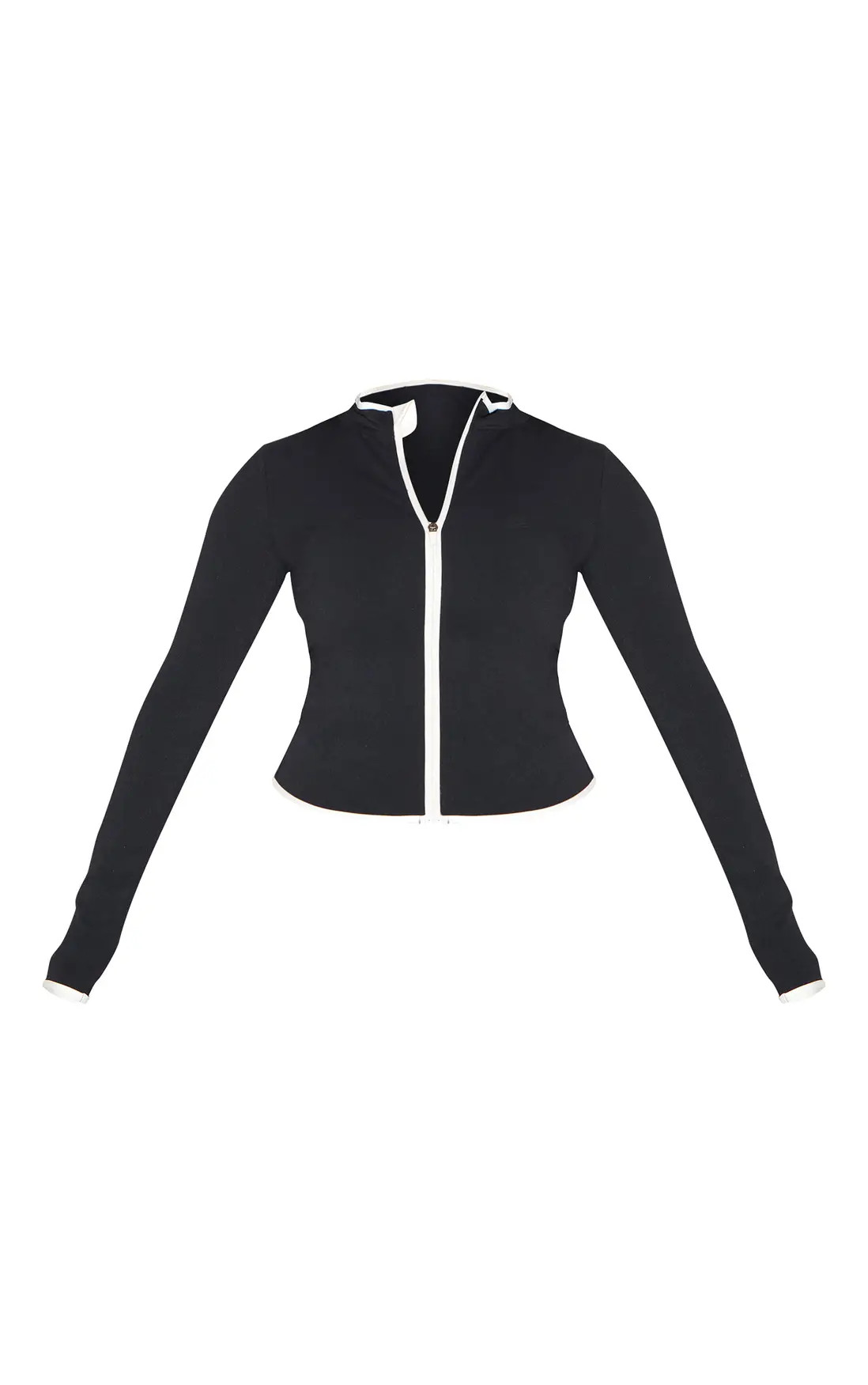 Jackets & Coats | Shape Black Active Contrast Binding Zip Up Jacket | PrettyLittleThing | PrettyLittleThing US