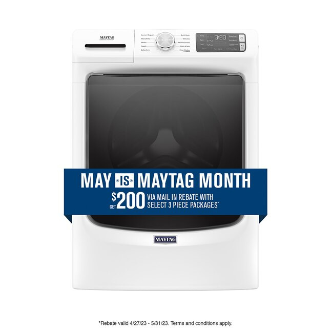 Maytag 4.5-cu ft High Efficiency Stackable Steam Cycle Front-Load Washer (White) ENERGY STAR | Lowe's