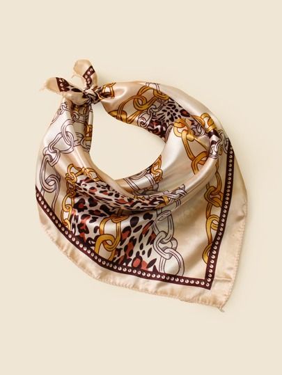 Chain & Leopard Pattern Bandana | SHEIN