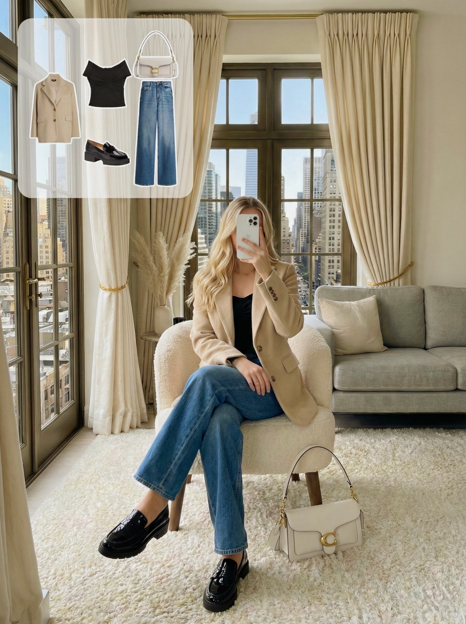 ✨ Elevated Neutral Layers ✨

A chic everyday look built around soft beige tones and classic denim. The tailored blazer adds structure while the black top keeps the outfit sleek and modern. Paired with straight leg jeans and polished loafers for an effortlessly put together silhouette.

Finished with a structured ivory bag for a clean, refined touch that works from daytime plans to casual evenings.

🤍 Style Notes:
• Tailored beige blazer for instant polish
• Black top for contrast and balance
• Straight leg denim for a timeless fit
• Classic loafers for everyday comfort
• Structured ivory bag to elevate the look

Everything linked and ready to shop ✨

#LTKHoliday #LTKgrwm #LTKFindsUnder100