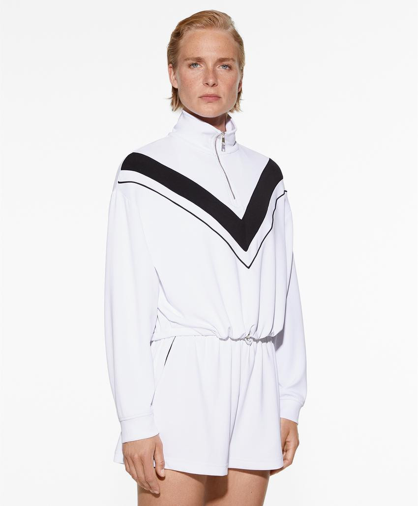 Adjustable sweatshirt with modal and piping | OYSHO United States | OYSHO UK