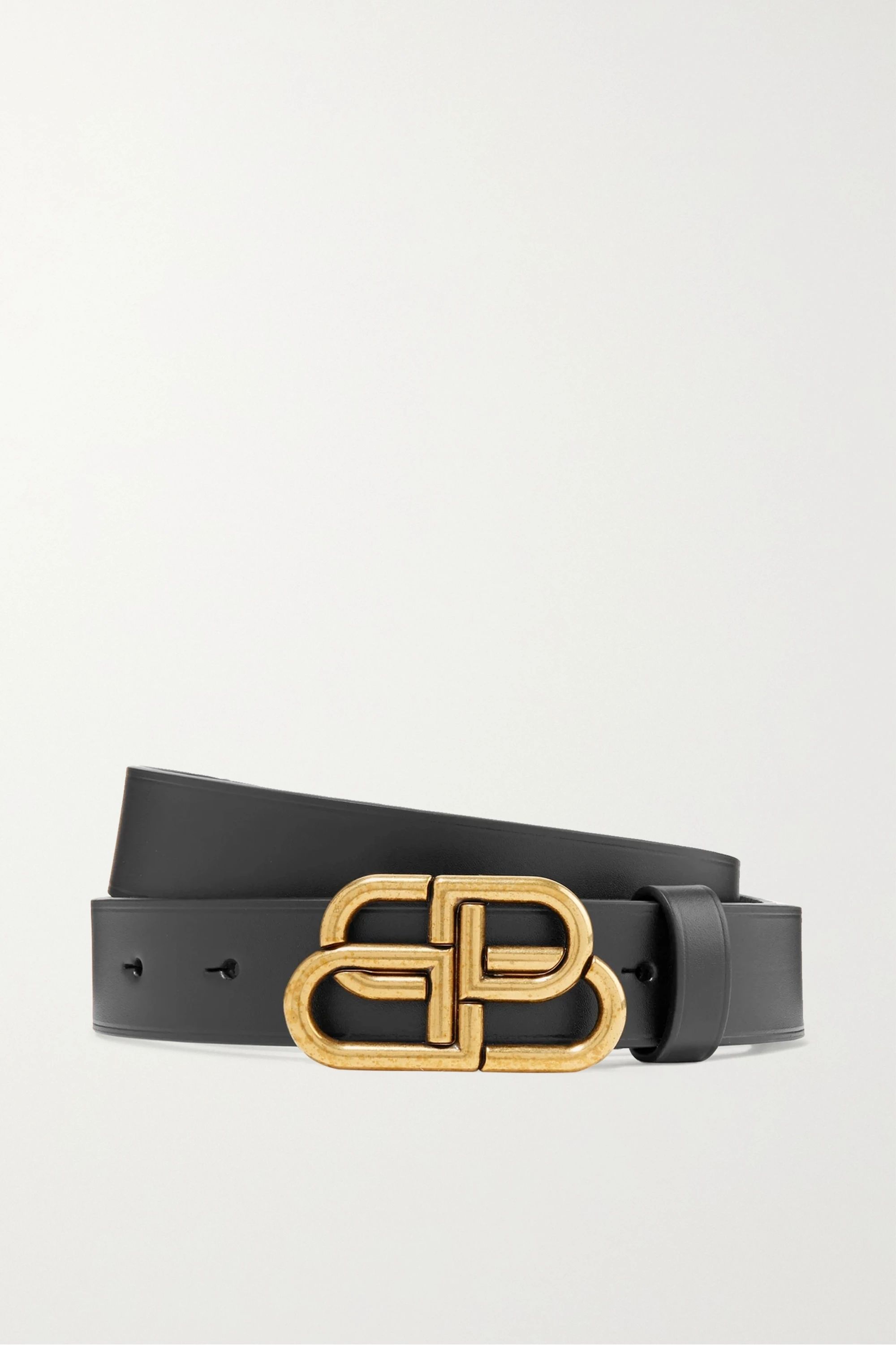 Black BB leather belt | Balenciaga | NET-A-PORTER | NET-A-PORTER (UK & EU)