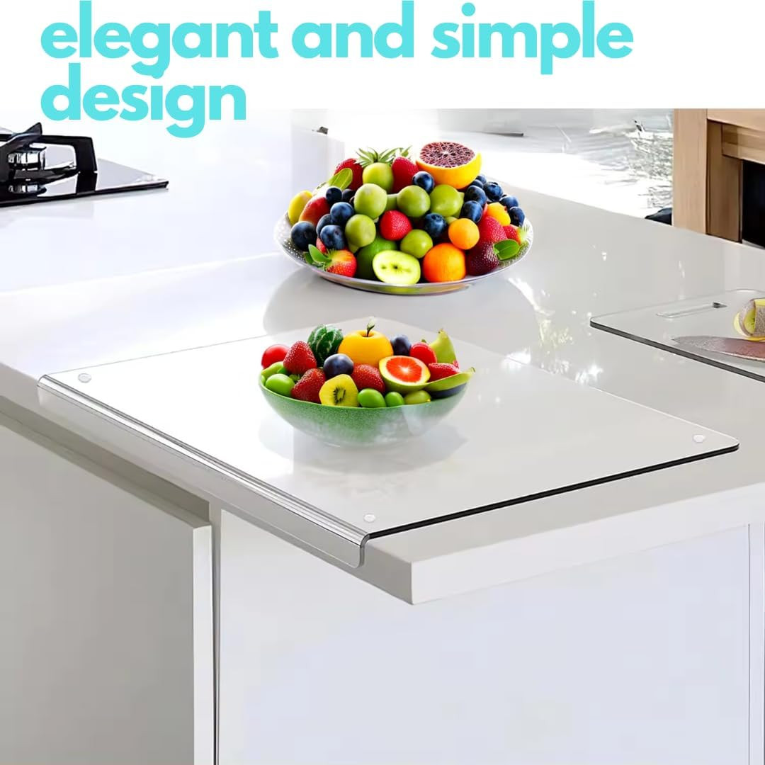 Acrylic Cutting Board with Counter Lip, Clear Cutting Boards for Kitchen Counter Non Slip, 18x14 ... | Amazon (US)