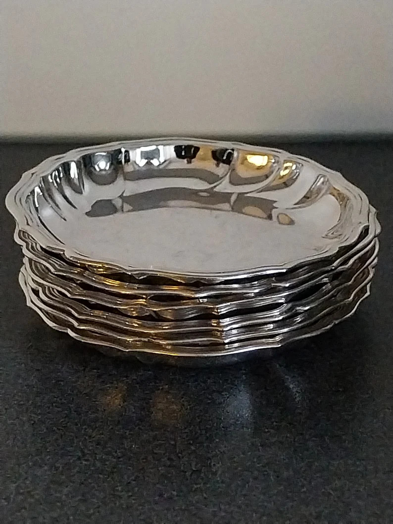 Silver plated coasters from danish producer ATLA, Vintage mid century coasters | Etsy (US)