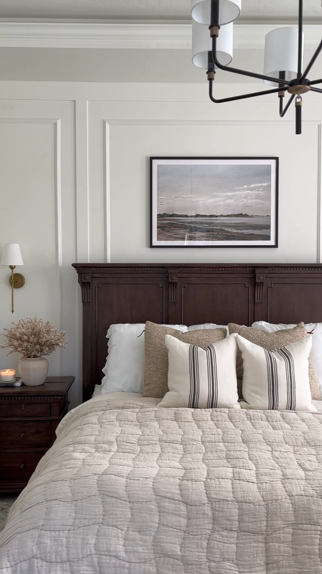 Master bedroom, bedding, art, pillows, wall sconces 

#LTKstyletip #LTKSeasonal #LTKhome