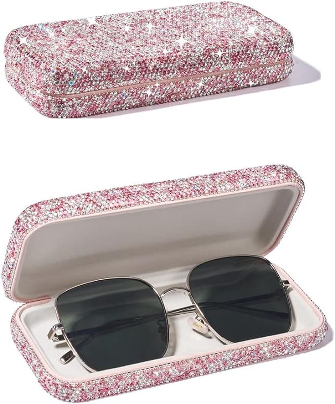 Unisex Bling Diamond-Encrusted Hard Shell Eyeglasses Cases for Women Men,Portable Protective Case... | Amazon (US)
