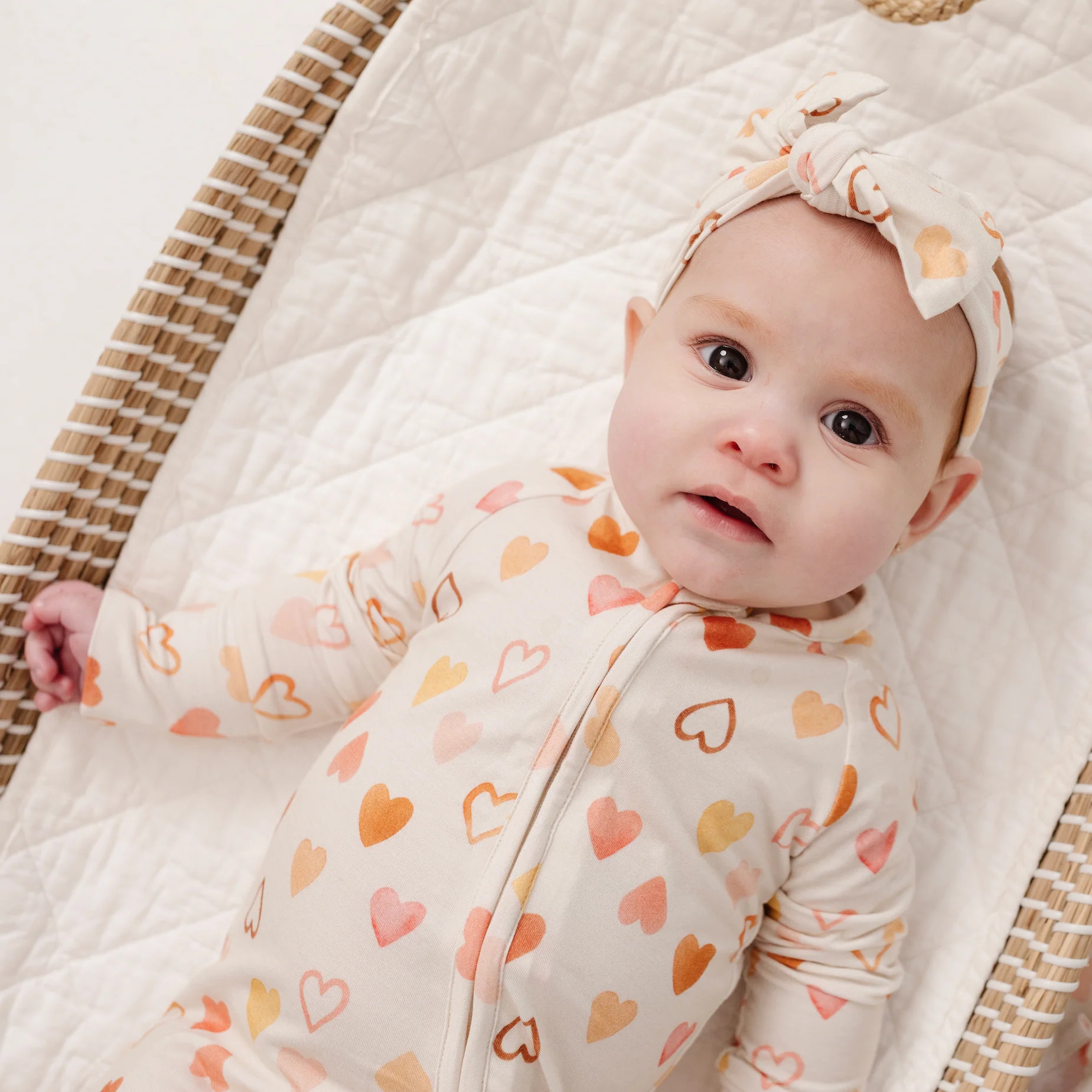 sweethearts bamboo headband + swaddle set - britt horton x joss + j | Joss and J
