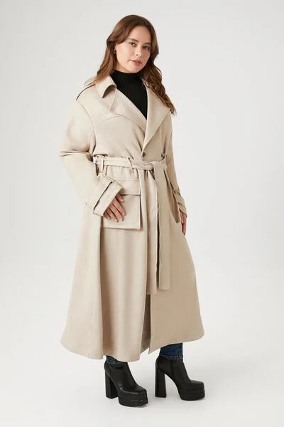 Plus Size Faux Suede Trench Coat | Forever 21 | Forever 21 (US)