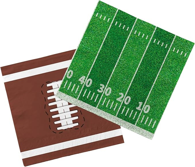 80 Pcs Football Birthday Party Supplies Disposable Paper Cocktail Napkins for Tailgate Party Deco... | Amazon (US)