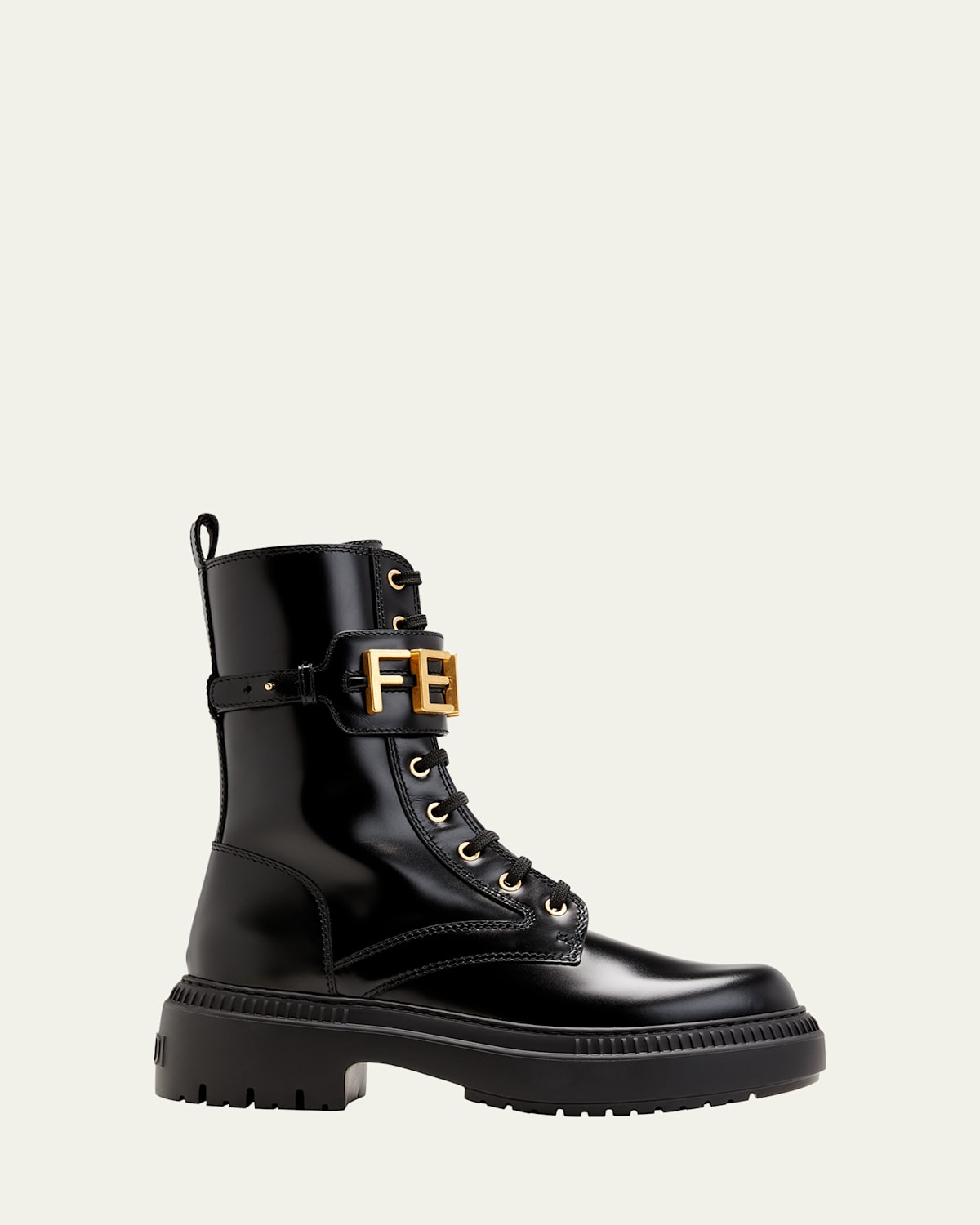 Fendigraphy Logo-Cuff Biker Booties | Bergdorf Goodman