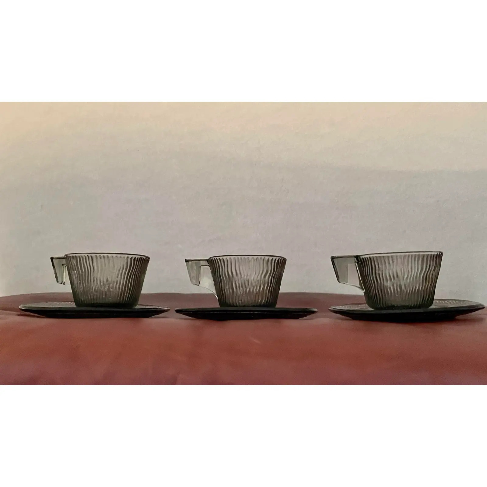 Vintage Grey Textured Expresso Mugs Set- 6 Pieces | Chairish