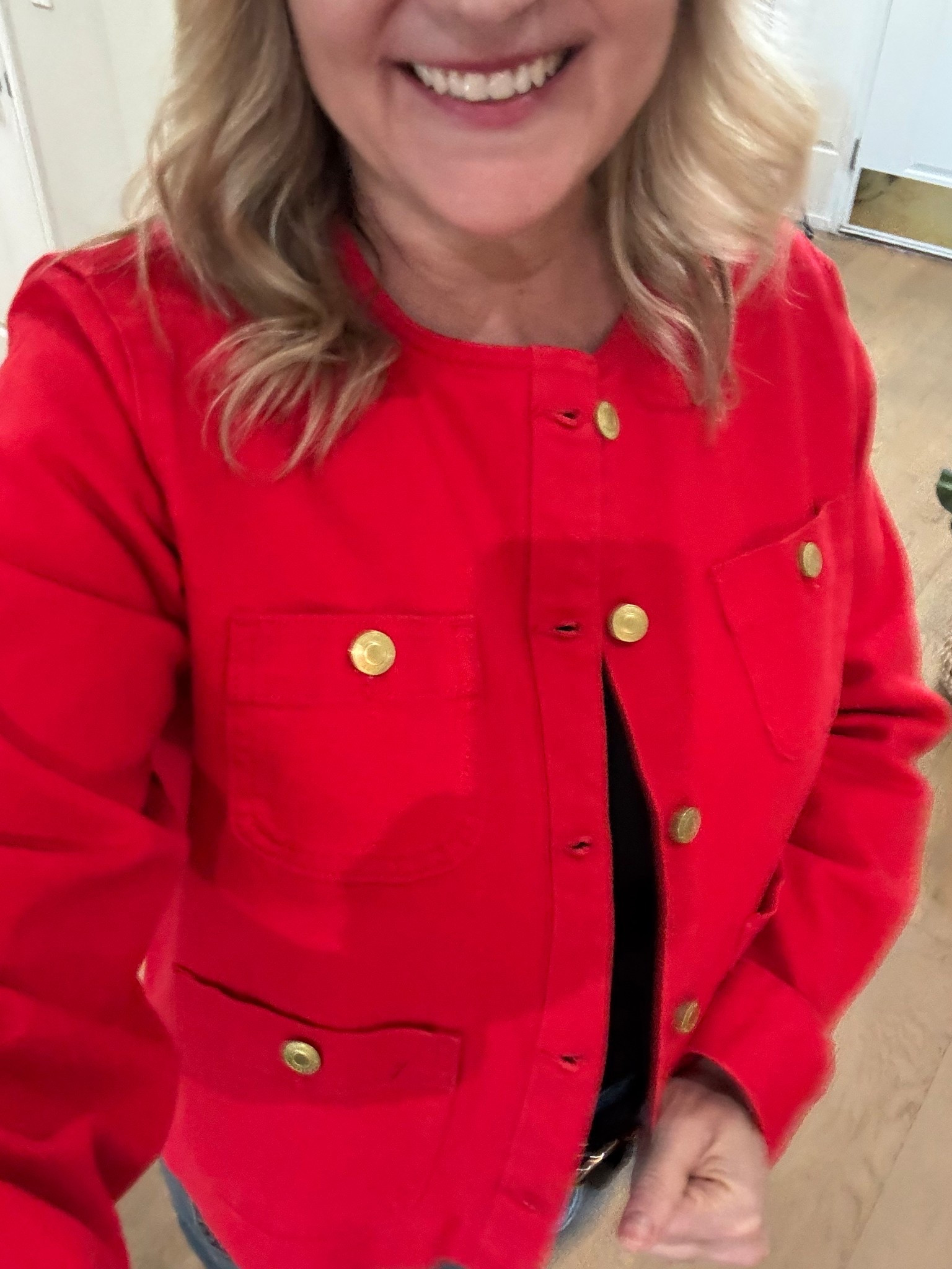 This vibrant red Jean jacket is the best! 

#LTKValentine #LTKOver40 #LTKMidsize