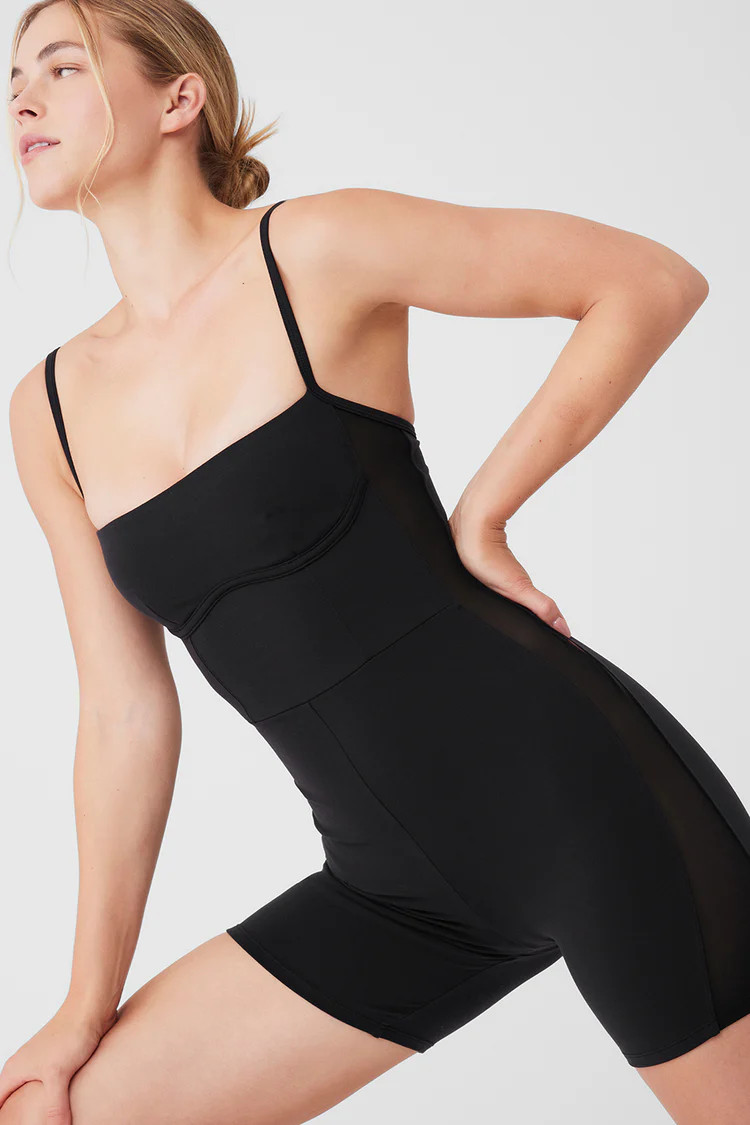 Airbrush Mesh Everlasting Onesie - Black | Alo Yoga (US)
