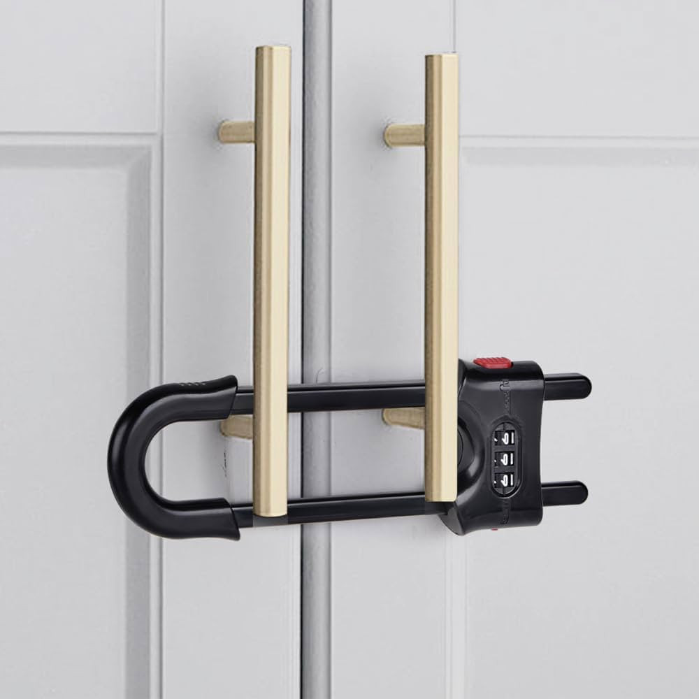 1 Packs Sliding Cabinet Locks, Baby Proofing U-shaped Child Safety Latches Adjustable White Locks... | Amazon (US)