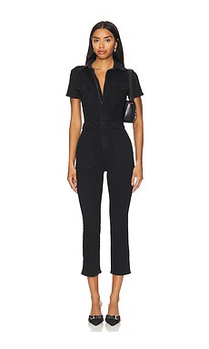 Good American Fit For Success Petite Jumpsuit in Black099 from Revolve.com | Revolve Clothing (Global)