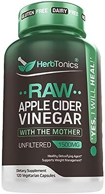 High Strength Raw Apple Cider Vinegar Capsules with Mother 1500mg Detox Support - Appetite Suppre... | Amazon (US)