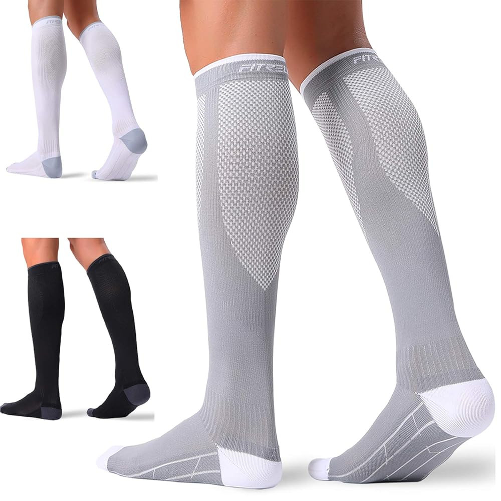 FITRELL 3 Pairs Compression Socks for Women and Men 20-30mmHg-Circulation Support Socks | Amazon (US)