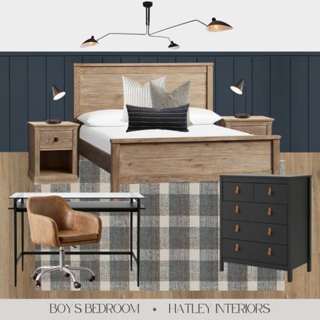 boy’s bedroom mood board //


wood bed, teen bedroom, kid bedroom, plaid rug, black dresser, black arm chandelier, leather office chair, black desk, glass desk, wood nightstand 

#LTKunder100 #LTKhome