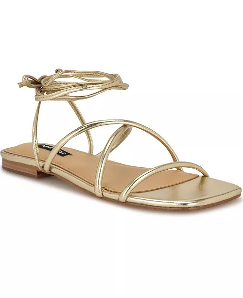 Women's Mikila Strappy Lace Up Flat Sandals | Macy's