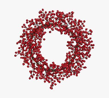 Faux Red Berry Wreath - 22" | Pottery Barn (US)