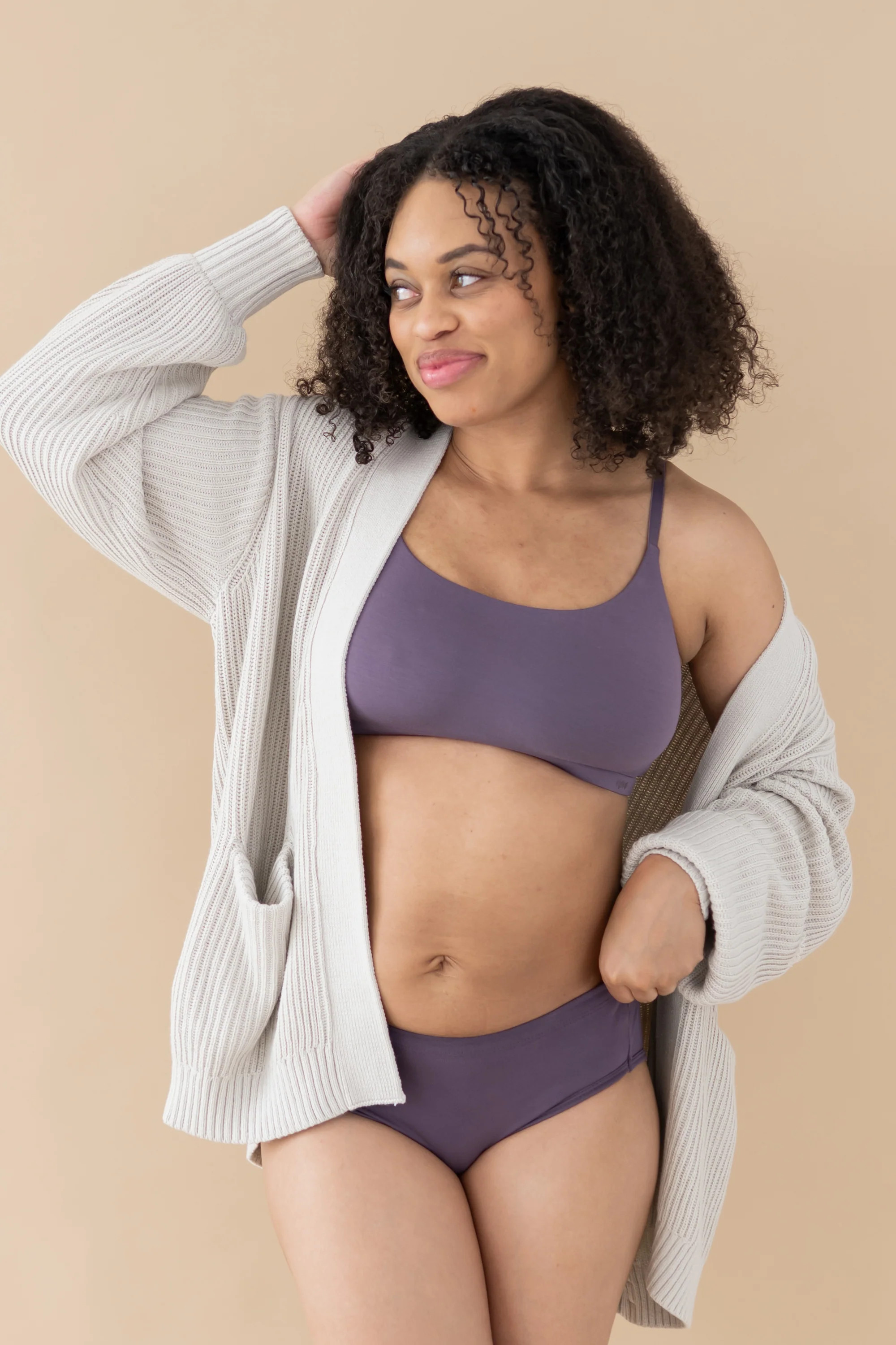 Chunky Knit Women's Oversized Cardigan in Oat | Kyte Living