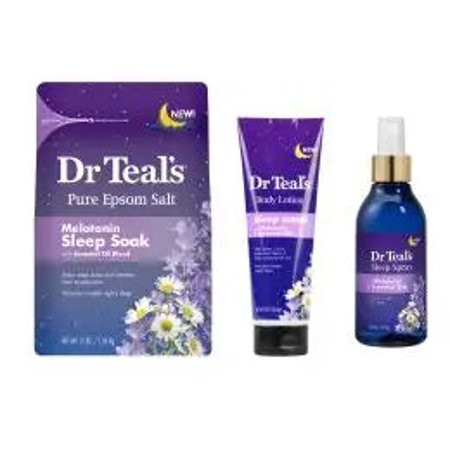 Dr Teal s Melatonin & Essential Oils Gift Set ~ with Sleep Spray Sleep Soak & Body Lotion | Walmart (US)
