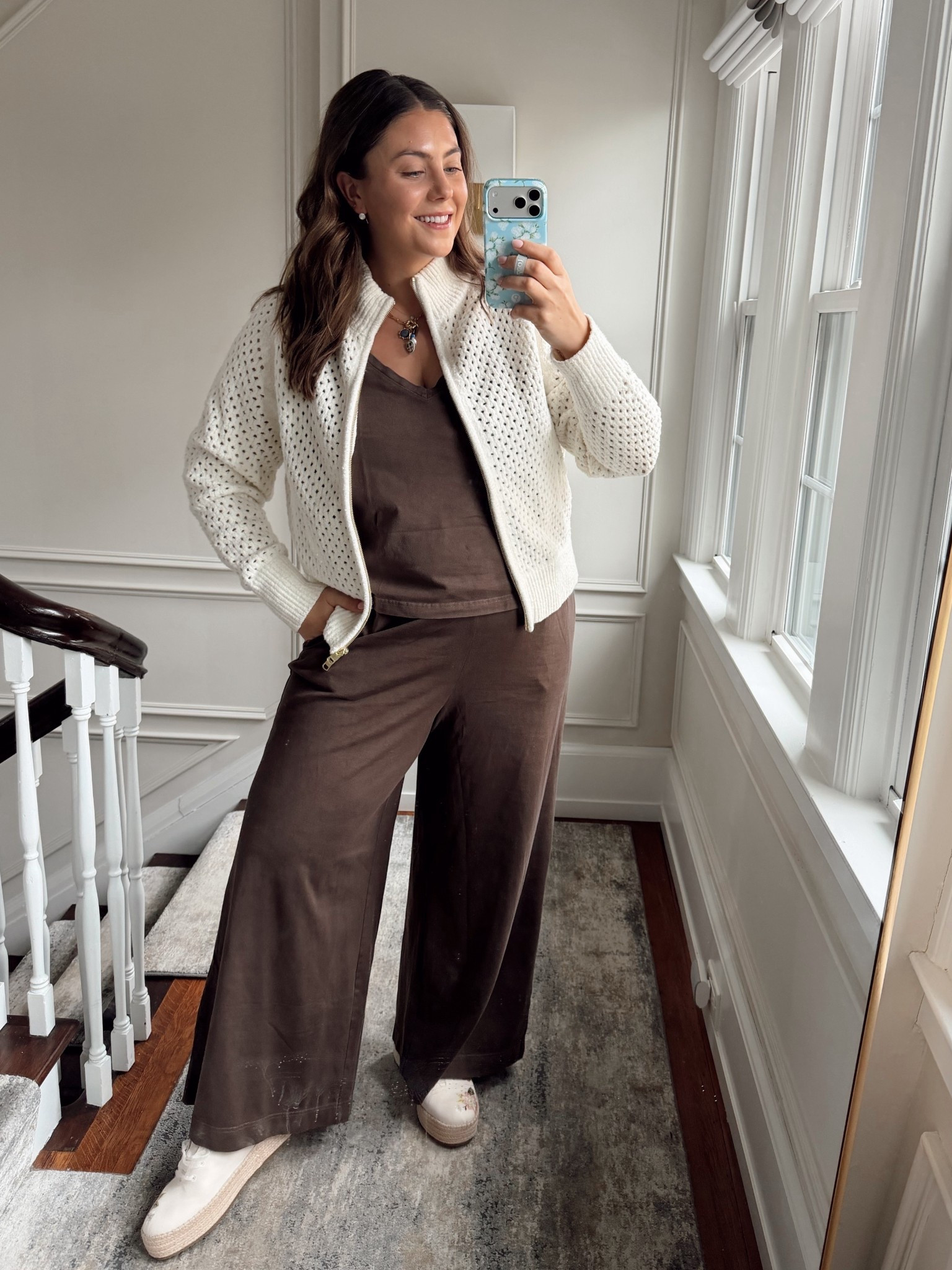 Wearing size XXL in top (runs super generously) & XL in pants,  XL in white zip up (old - sharing similar styles) 

#LTKMidsize #LTKootd #LTKmomlife