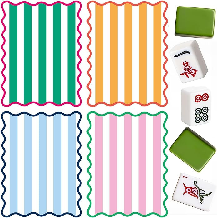 Soulchen 4 Pcs 2026 Mahjong Shuffler Cards Thick PVC Tile Mixers with Wavy Scalloped Edges Fun Ga... | Amazon (US)