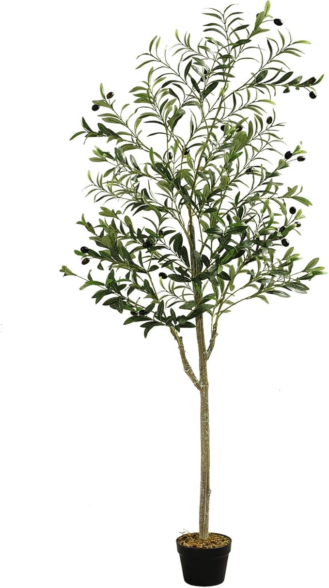 VIAGDO Artificial Olive Tree Plant 63in/5.25ft Potted Olive Decorative Silk Tree Large Olive Bran... | Amazon (US)