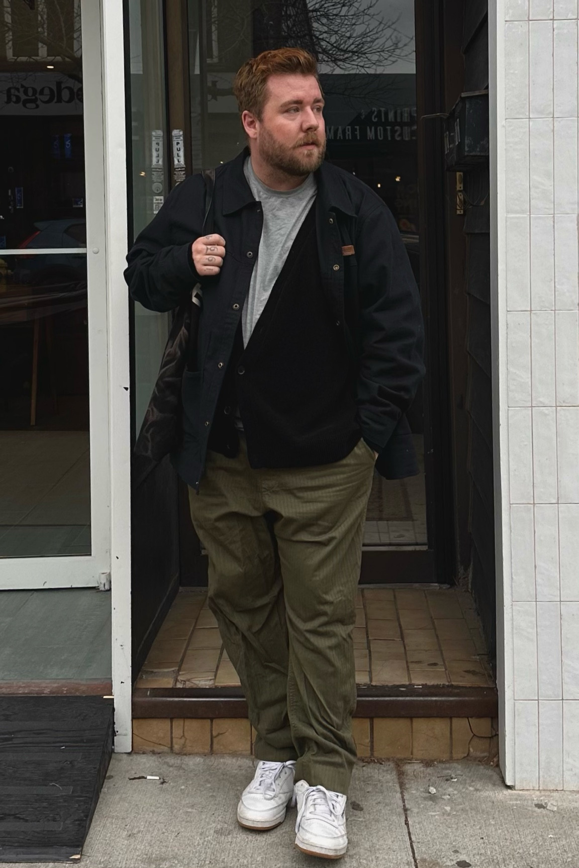 Casual street wear outfits .
Today’s a casual workwear vibe, baggy pants , a nice sneaker, and sweater and chore jacket. All fit slightly large for 2XL and are very comfy 



bigguy, plussized, ootd, grwm, mensstyle, mensfashion, mensoutfit, fall, fallfashion, 2xl, basics, classicstyle, tattoos, tattoo, beard, beardedmen, fashion, midsized, mensbasics, style, menshair, streetwear, casual, cosy, comfyfashion 

#LTKmens #LTKworkwear #LTKmidsize