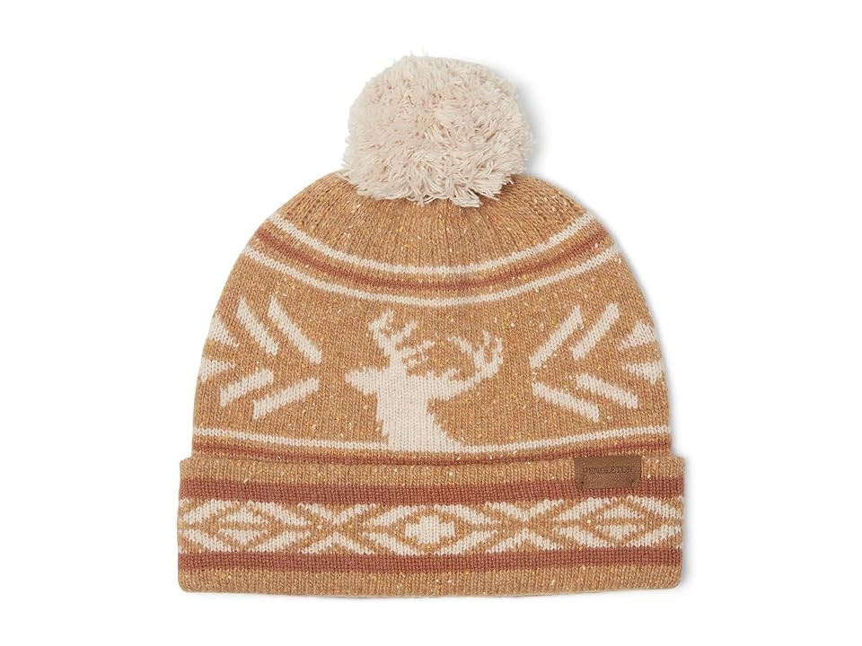 Pendleton Icon Pom Beanie Traditional Women's Hats Tan, Nylon/Wool | Zappos