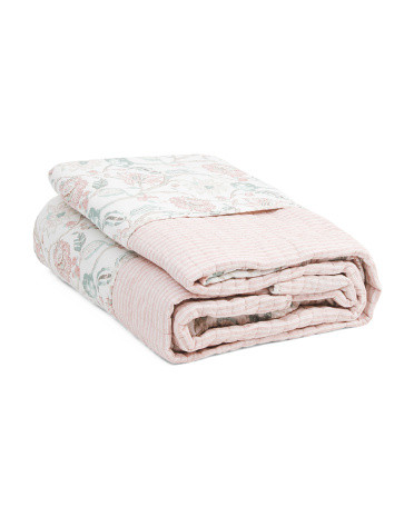 3pc Floral Cotton Reversible Quilt Set | TJ Maxx