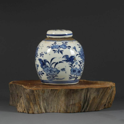 Antique Chinese Blue and White Porcelain Hand Painting Peony Flower Bird Jar  | eBay | eBay US