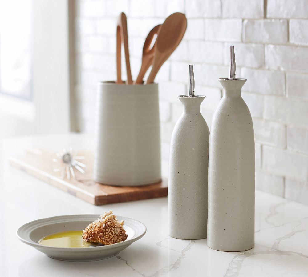 Farmstead Stoneware Oil & Vinegar Cruet Set | Pottery Barn (US)