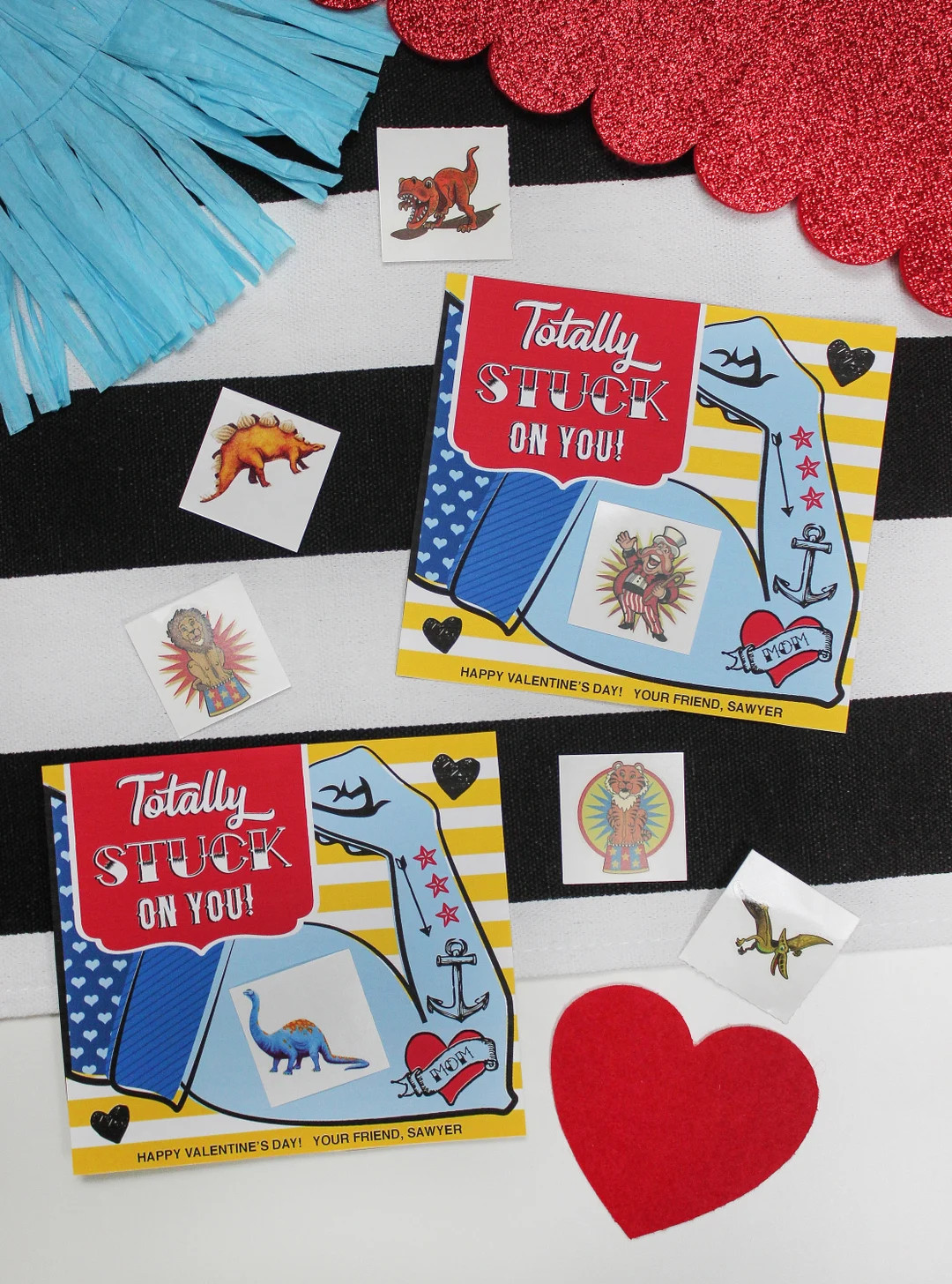 Temporary Tattoo Kids Valentine Printable - school valentine, classroom valentine, Instant Downlo... | Etsy (US)