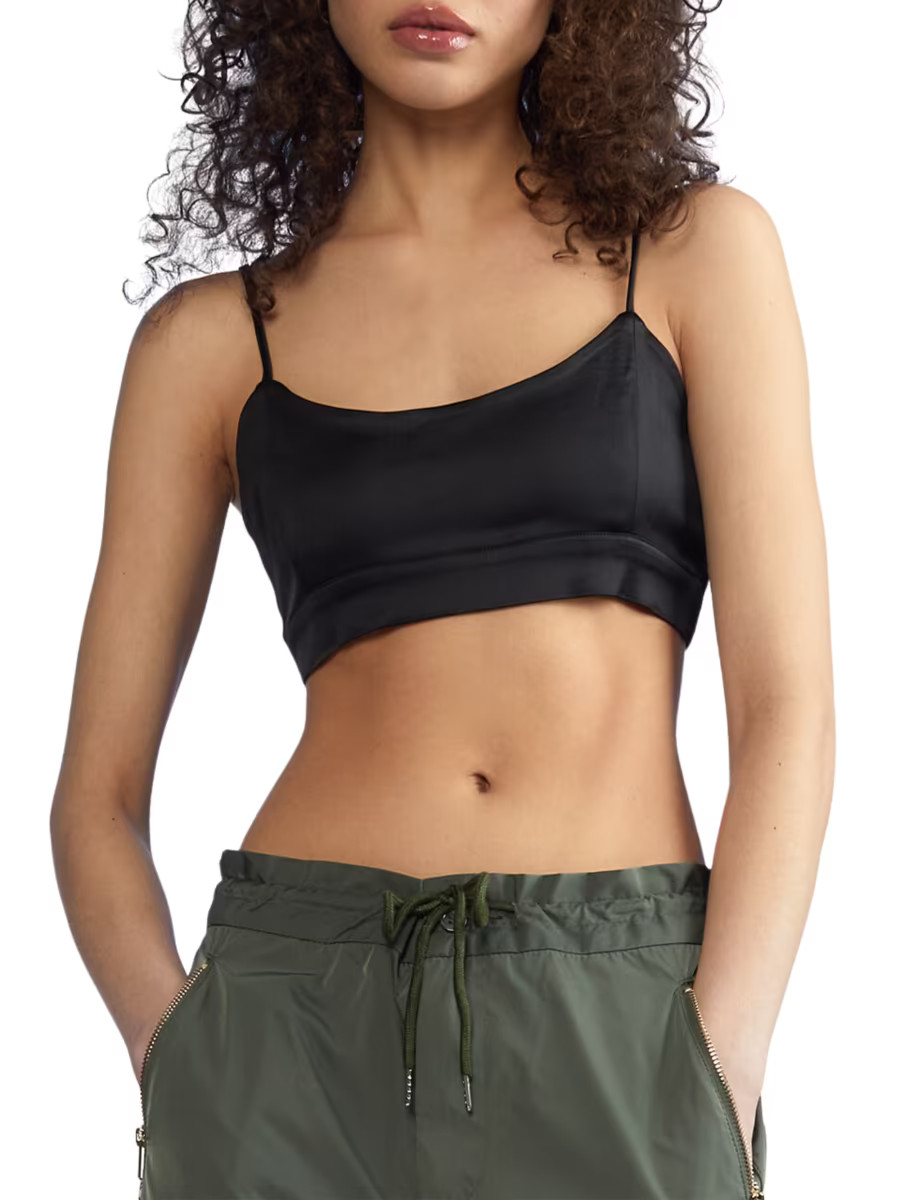 Stretch Satin Crop Top | Saks Fifth Avenue