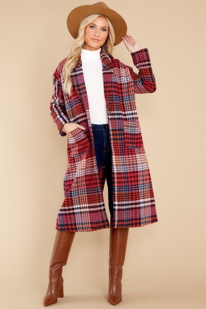 Ready For Change Berry Pink Plaid Coat | Red Dress 