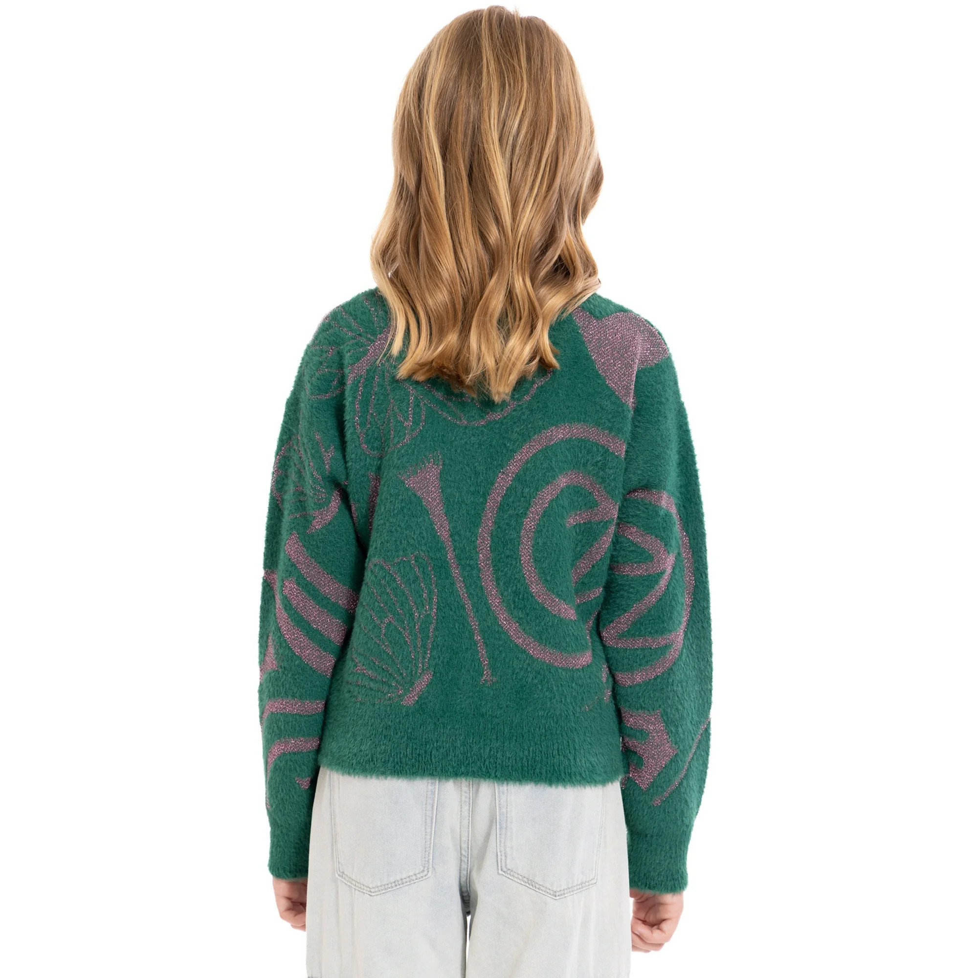 Wicked: For Good Girls Graphic Eyelash Knit Glitter Sweater, Sizes 4-16 | Walmart (US)