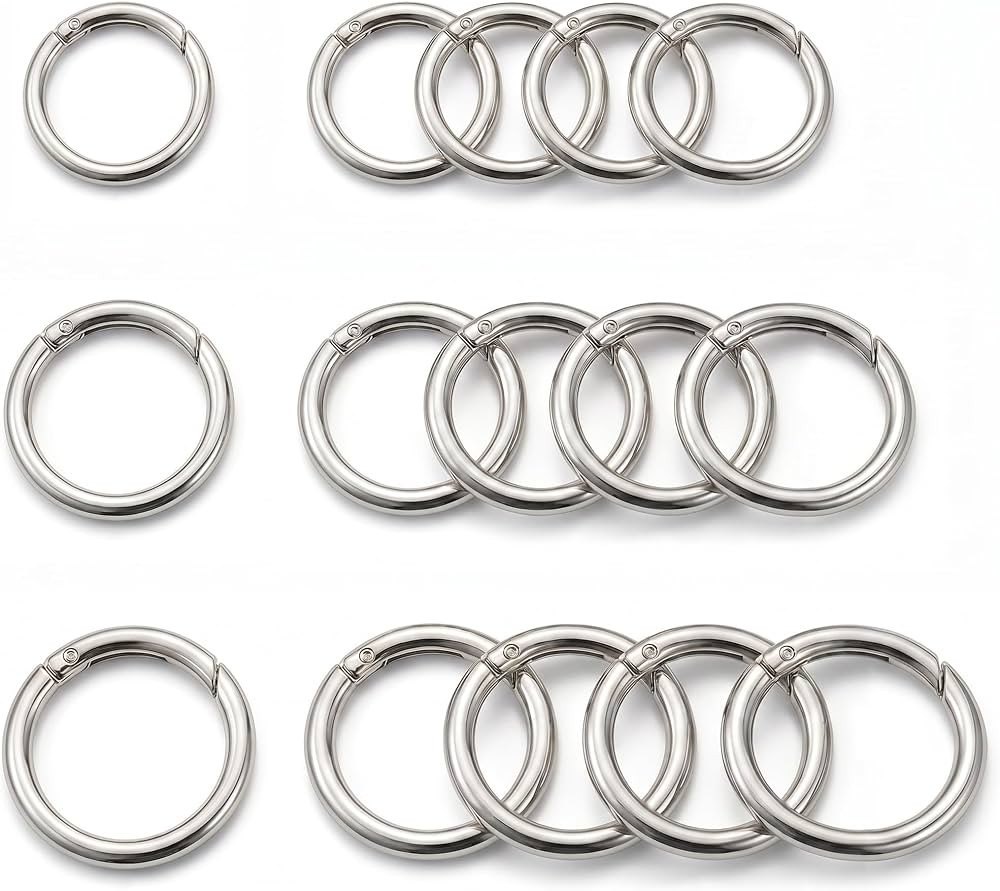 15 PCS Metal Carabiner Clip Keychain Cute Carabiners Key Ring Clip Snap Hook Buckle for Key Bag P... | Amazon (US)