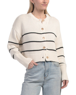 Oversized Cropped Striped Cardigan | Women | Marshalls | Marshalls