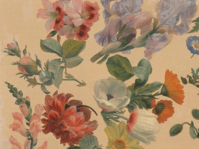 Frame TV Art File, Frame TV Art, Vintage Oil Painting, Flower Study Painting, Neutral, Farmhouse,... | Etsy (US)