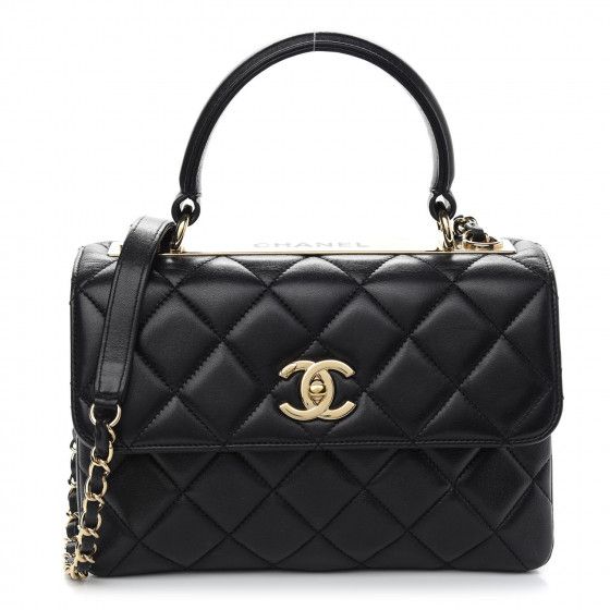 CHANEL

Lambskin Quilted Small Trendy CC Dual Handle Flap Bag Black | Fashionphile