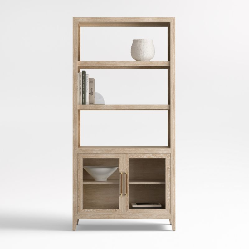 Clairemont 78" Natural Wood 3-Shelf Storage Bookcase + Reviews | Crate & Barrel | Crate & Barrel