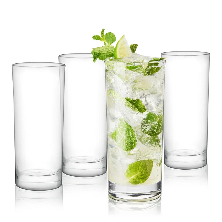 True Highball Cocktail Large Drinking Glasses With Heavy Base, Tall Glass Tumbler, Water Glasses,... | Walmart (US)