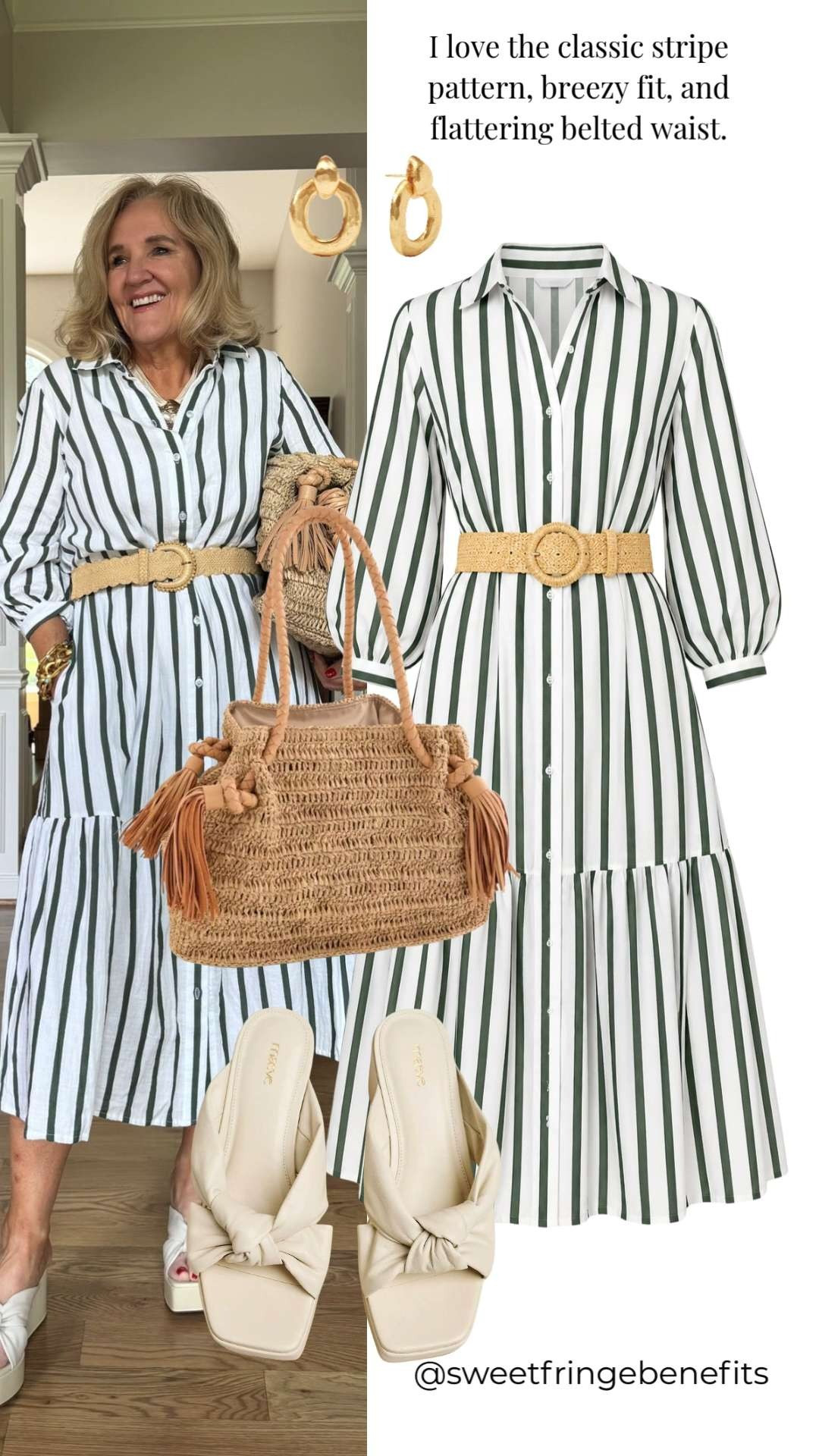 I love the classic stripe pattern, breezy fit, and flattering belted waist. It's lightweight, comfortable, and perfect for those hot summer days when you want to feel put together without overthinking your outfit. 🫶🏻

#LTKootd #LTKSeasonal #LTKSaleAlert