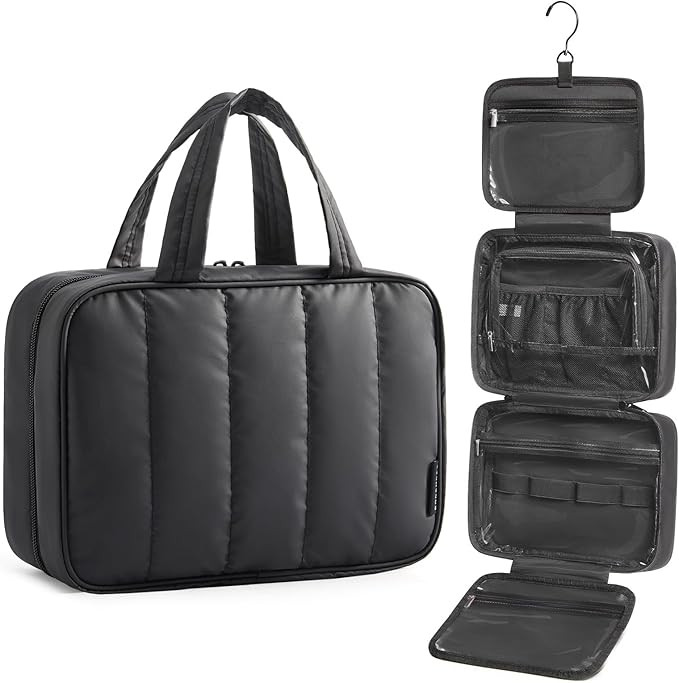 BAGSMART Travel Toiletry Bag for women, Portable Hanging Hook Makeup Bag Organizer, Waterproof Ma... | Amazon (US)