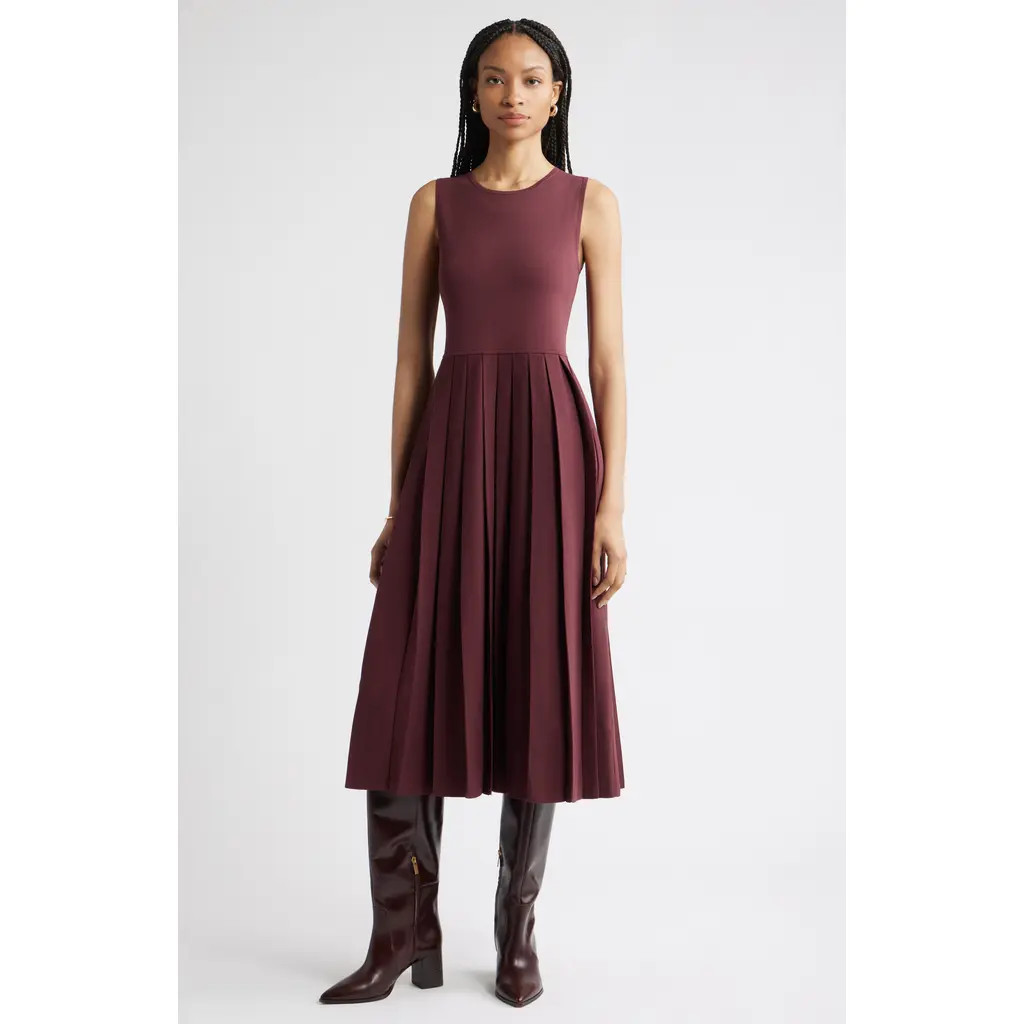 Nordstrom Sleeveless Pleated Sweater Dress in Burgundy Royale at Nordstrom Rack, Size X-Small | Nordstrom Rack