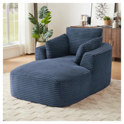 Oversized Corduroy Chaise Lounge Chair Indoor, Corduroy Upholstered Modern Sofa Couch,No Assembly Required,Comfy Sleeper Sofa For Living Room/Dorm/Apa | Wayfair North America